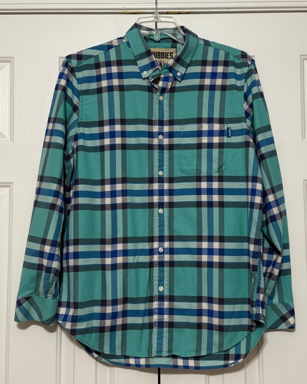 Chubbies Men's Flannel Plaid Long Sleeve Button Down Shirt, Size L